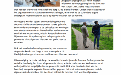 Kennismakingsbezoek burgemeester Fred Veenstra aan ons dorp